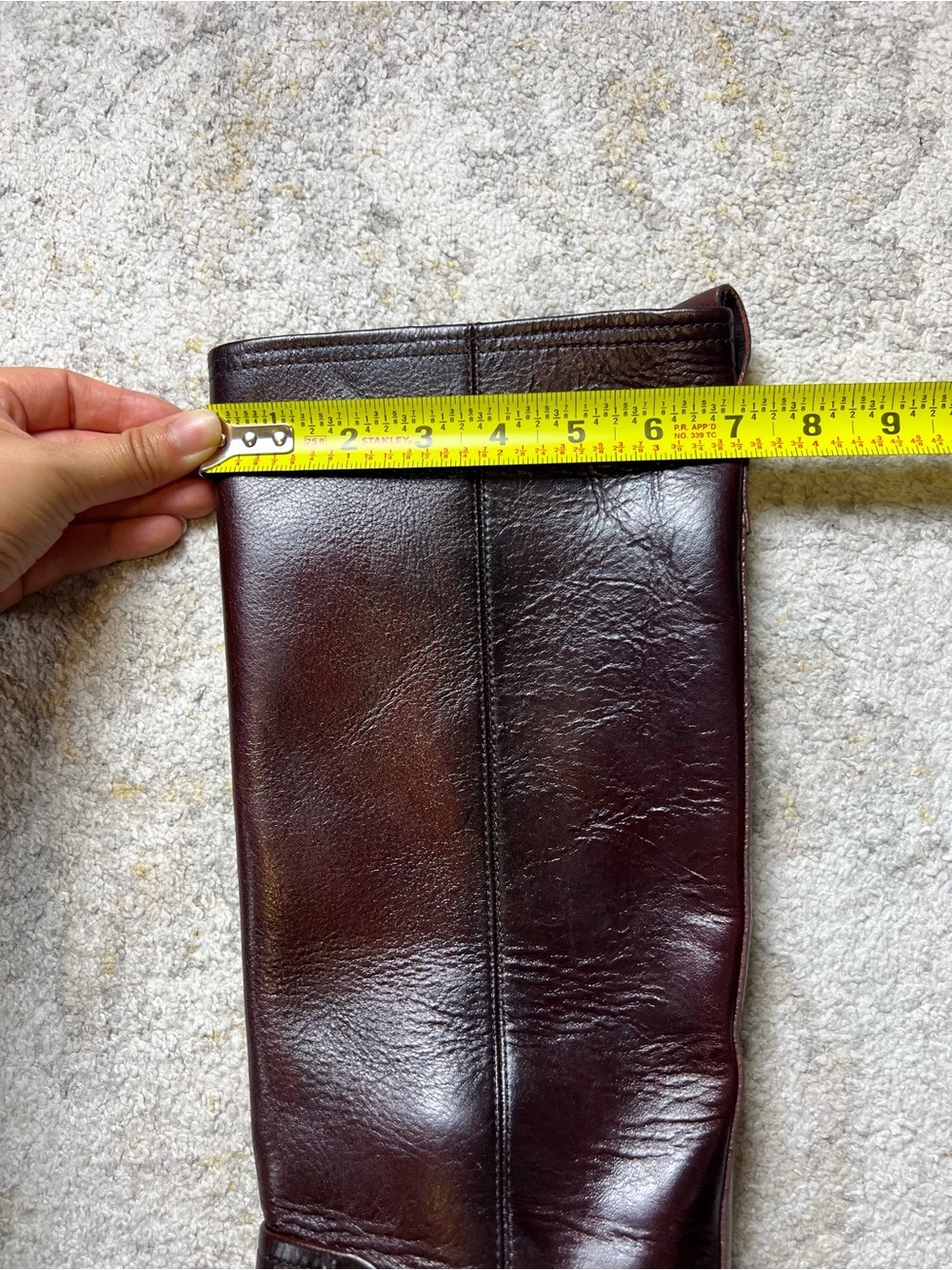 Zara Oxblood Burgundy Leather Knee High Boots Women 7.5 EU 38 NWT - Picture 12 of 13